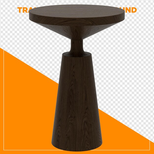 Tabla redonda de renderizado 3D con fondo transparente