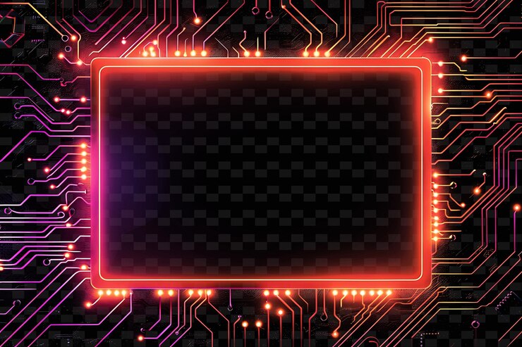 PSD tabla de señales de circuitos con una tabla rectangular tecnología de inspiración y2k forma decoración de señales creativas