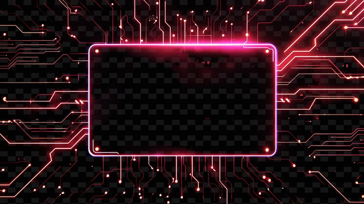 PSD tabla de señalización de circuitos de neón con una placa de circuitos rectangulares inspeccione la decoración de tablas creativas de forma y2k