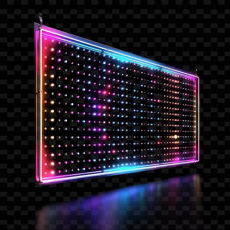 PSD tabla de señalización de matriz de led transparente con una tabla rectangular tr forma y2k decoración de tabla de sinalización creativa