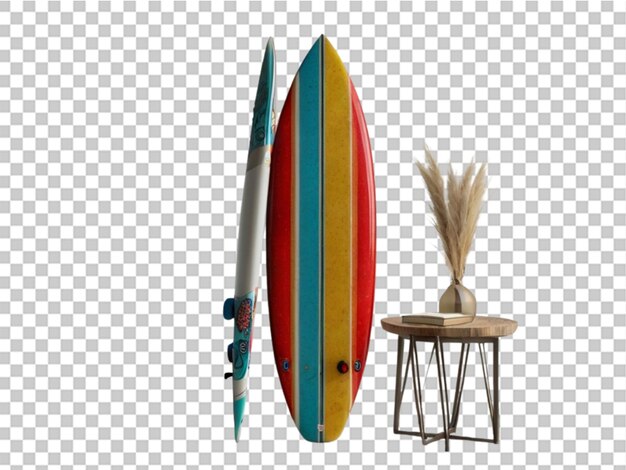 PSD tabla de surf sobre un fondo blanco