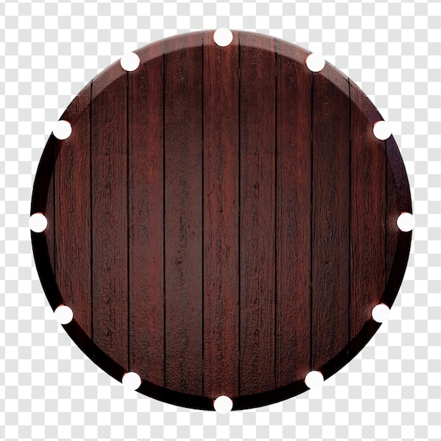 Tabla de tabla de madera de 3d con fondo transparente aislado