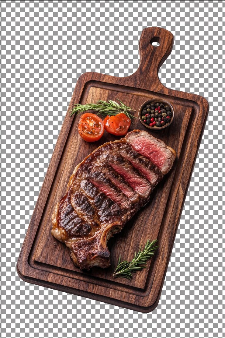 Tabla de tallado de carne Proporciona una superficie estable para cortar carnes Hiperrealista Plana blanca aislada