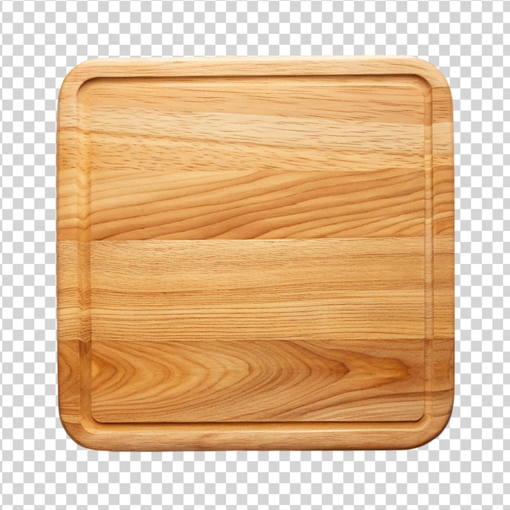 PSD tabla vacía de madera aislada sobre un fondo blanco