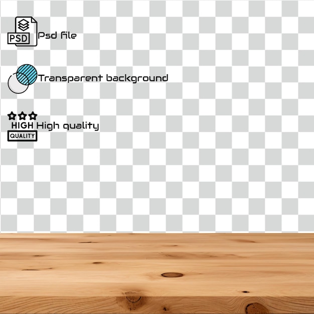 Tabla vacía psd aislada en un fondo transparente