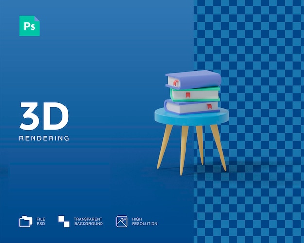 Table 3d Avec Illustration De Livres