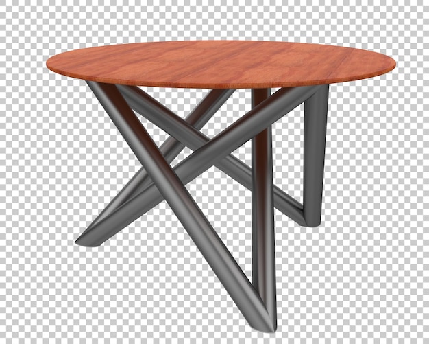Table basse isolée sur fond transparent illustration de rendu 3d