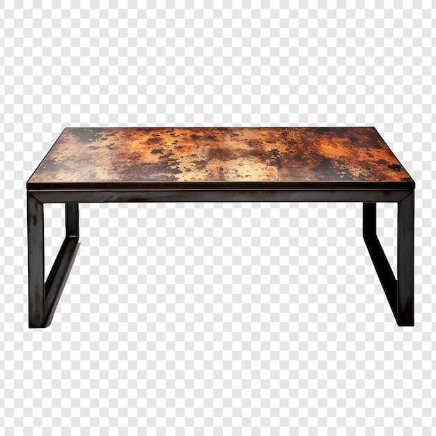 PSD une table basse en métal isolée sur un fond transparent