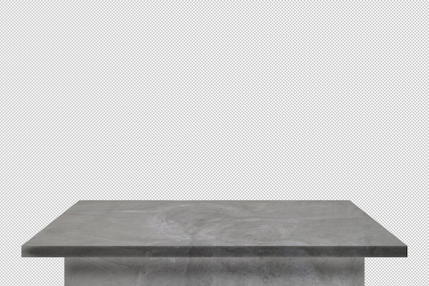 PSD table en béton gris vide de forme carrée pour mettre des objets ou des produits de montage et de décoration à la maison