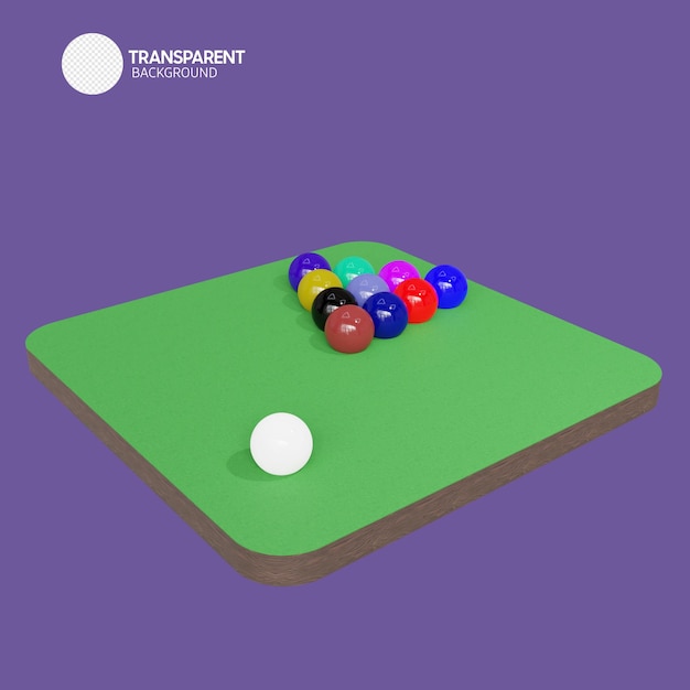 PSD une table de billard avec le mot transparent sur le fond.