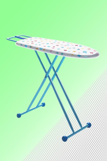 PSD une table bleue et blanche avec un berceau bleu et blanc dessus