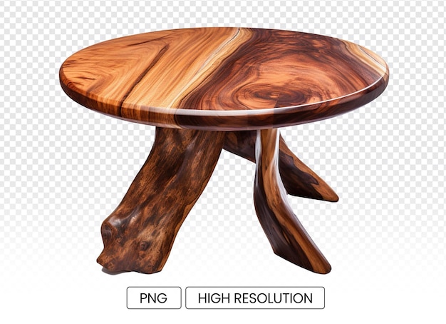 Table En Bois Avec Une Belle Texture Avec Des Planches Rondes élégantes Et Des Classiques Abstraits Sur Fond Transparent