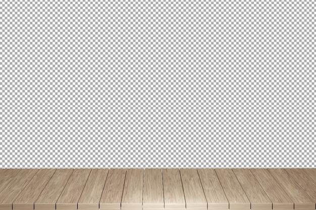 Table en bois dessus de table en bois vue de face rendu 3d isolé