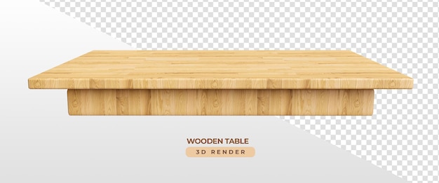 Table en bois avec fond transparent