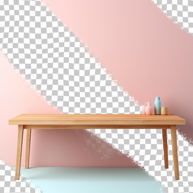 PSD table en bois sur un fond transparent