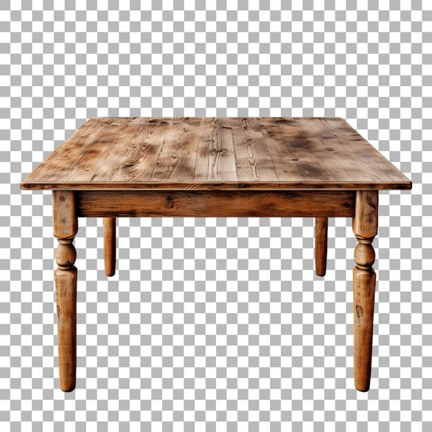 PSD table en bois sur fond transparent