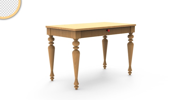 Une table en bois avec une lumière rouge dessus.