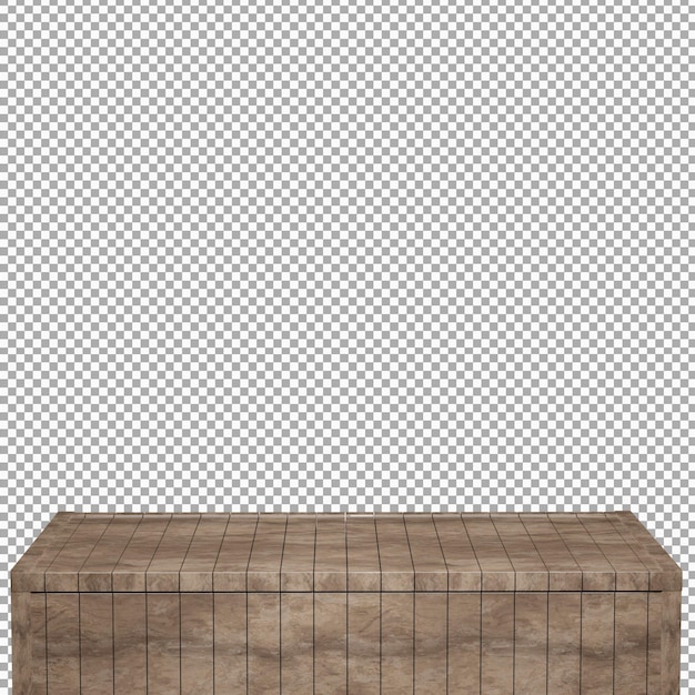 Table en bois réaliste vue de dessus de la planche de bois rendu 3d isolé
