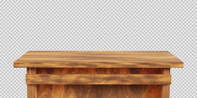 Table en bois vide au premier plan réaliste