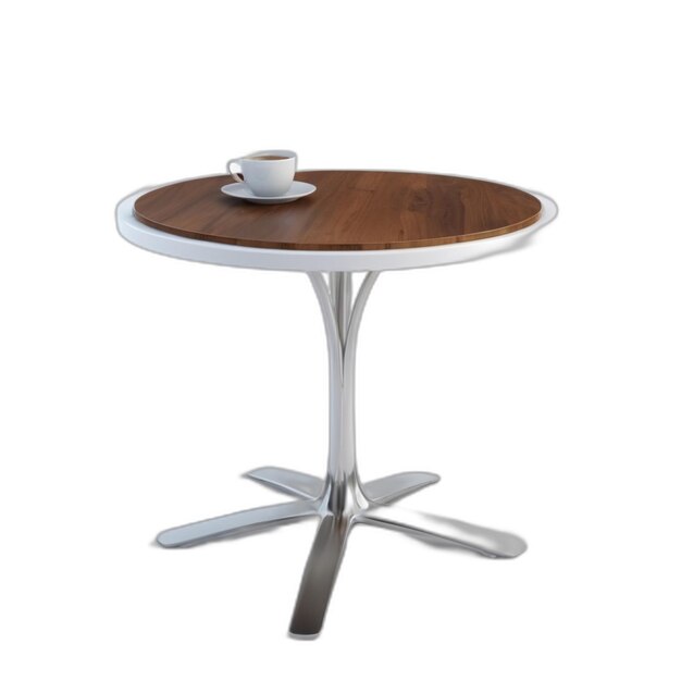 PSD table de café psd sur un fond blanc