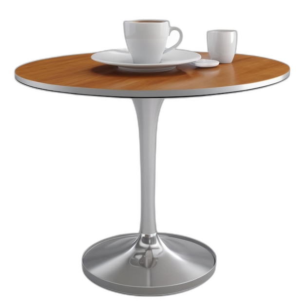 PSD table de café psd sur un fond blanc