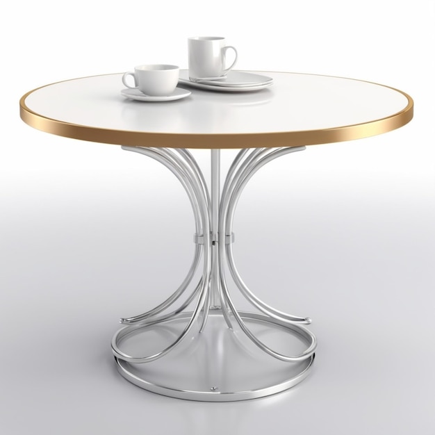 Table De Café Psd Sur Un Fond Blanc