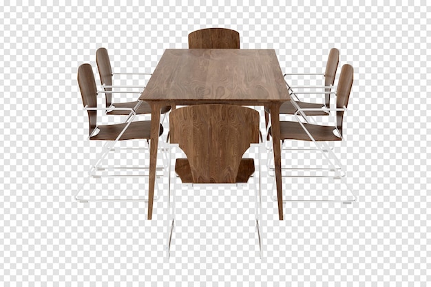 PSD table et chaise en rendu 3d