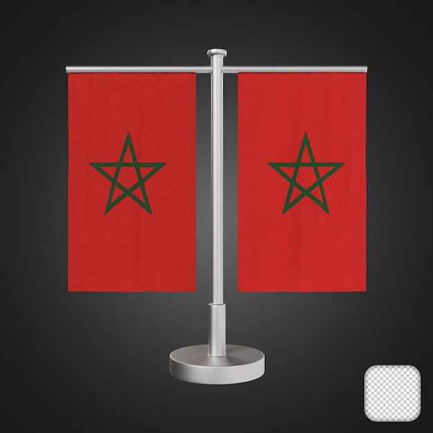 Table Avec Des Drapeaux Maroc Illustration 3d