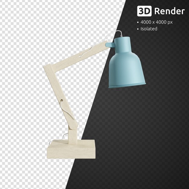 Table lamp isolated 3d render Side view
