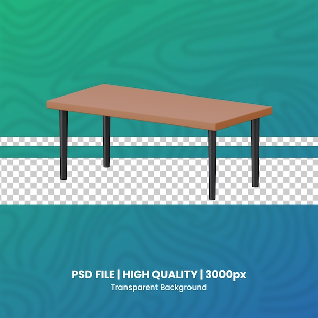 PSD table à manger 3d intérieur pack de rendu 3d fichier psd fond transparent rendu de haute qualité