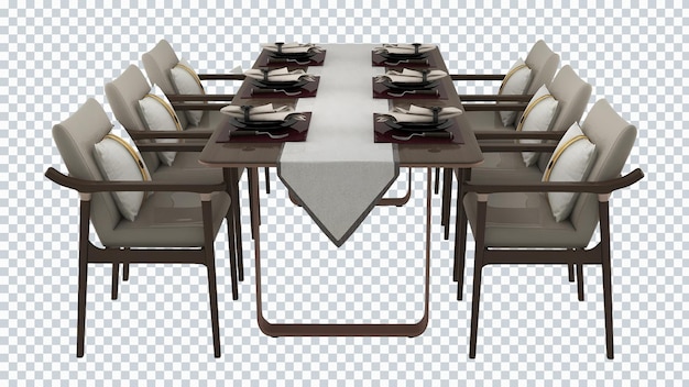 PSD table à manger grise 6 places. meubles