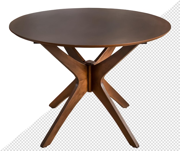 PSD table à manger ronde en bois. isolé de l'arrière-plan. élément intérieur
