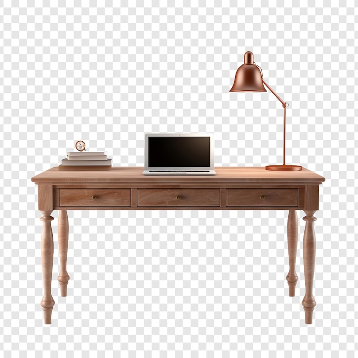 PSD table d'ordinateur isolée sur un fond transparent
