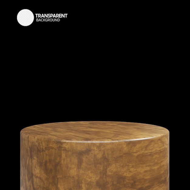 Une table ronde en bois avec un cercle blanc avec le mot transparent dessus.