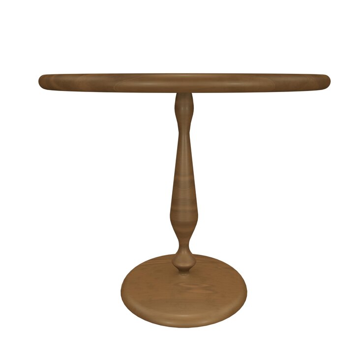 PSD table ronde en bois isolée sur un fond transparent