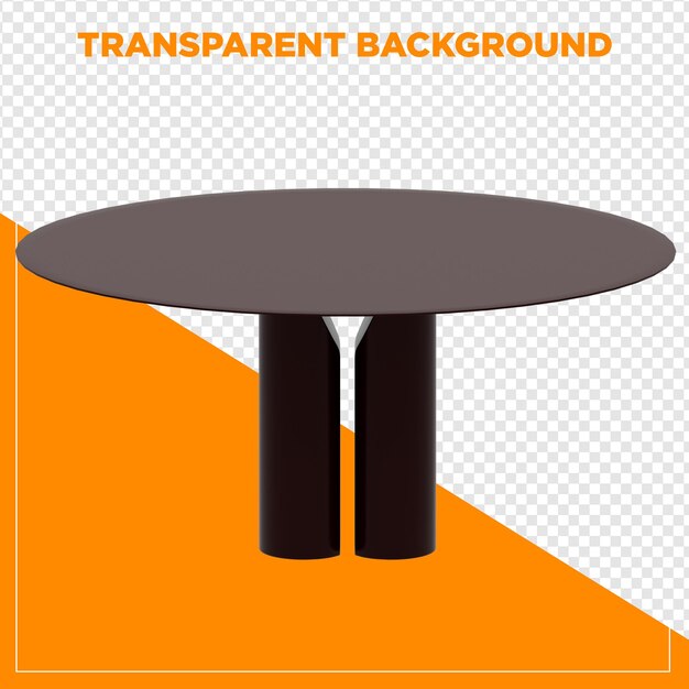 Table ronde de rendu 3D avec fond transparent