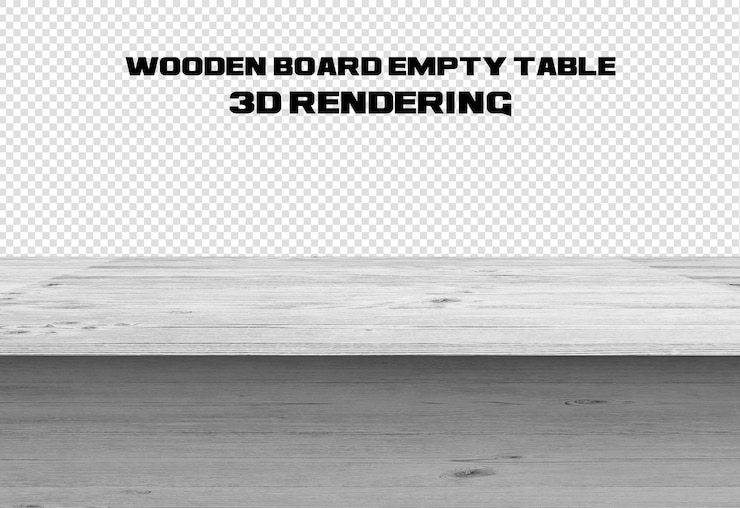 PSD table vide en bois