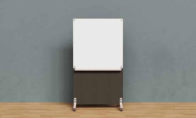 Tableau blanc de croquis avec roues Mock up Rendering 3D