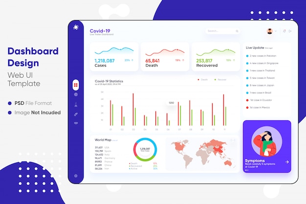 PSD tableau de bord ui desgin