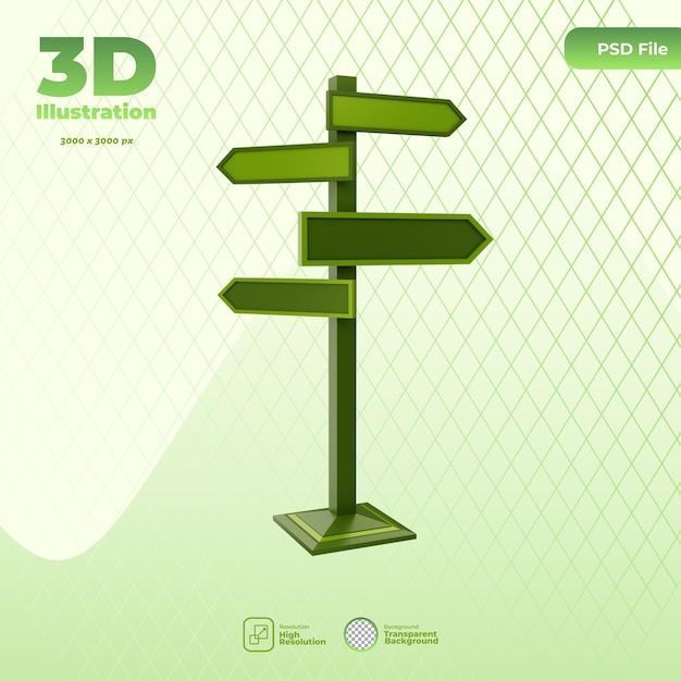 PSD tableau de direction de rendu 3d