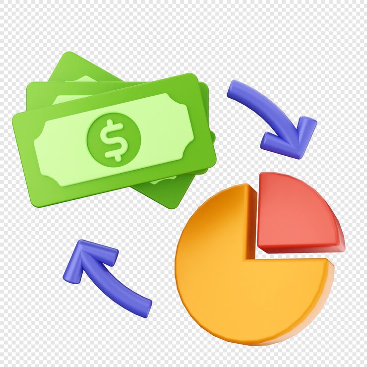 PSD tableau d'investissement d'argent en 3d