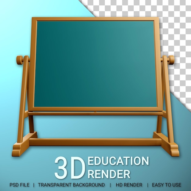 PSD tableau noir 3d avec fond transparent