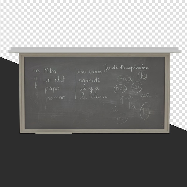 tableau noir rendu 3d