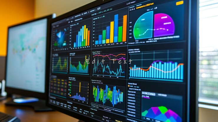 PSD tablero de análisis de datos en la pantalla de la computadora que muestra gráficos y gráficos