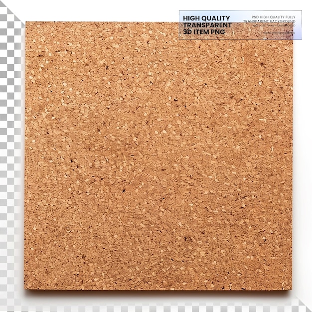 Tablero de corcho para fijar notas y recuerdos en un fondo transparente