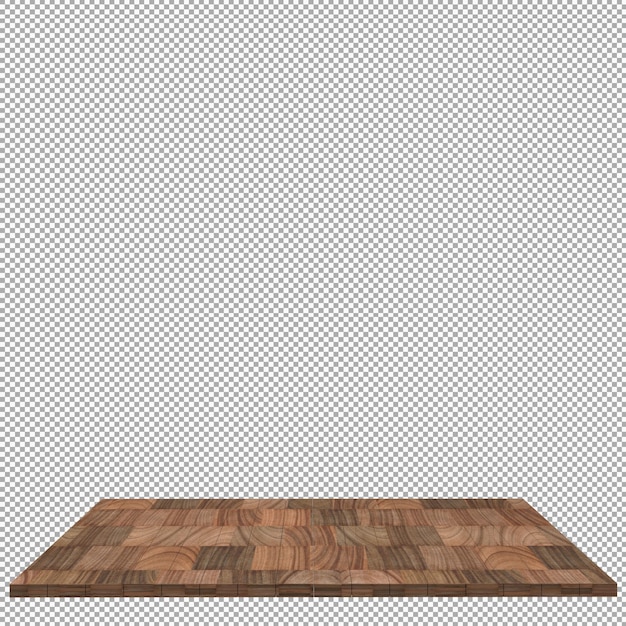 Tablero de madera 3d render aislado