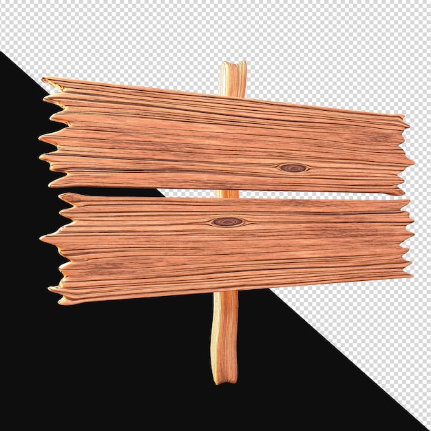 PSD tablero de madera con dos tablones retorcidos en 3d para obtener información.