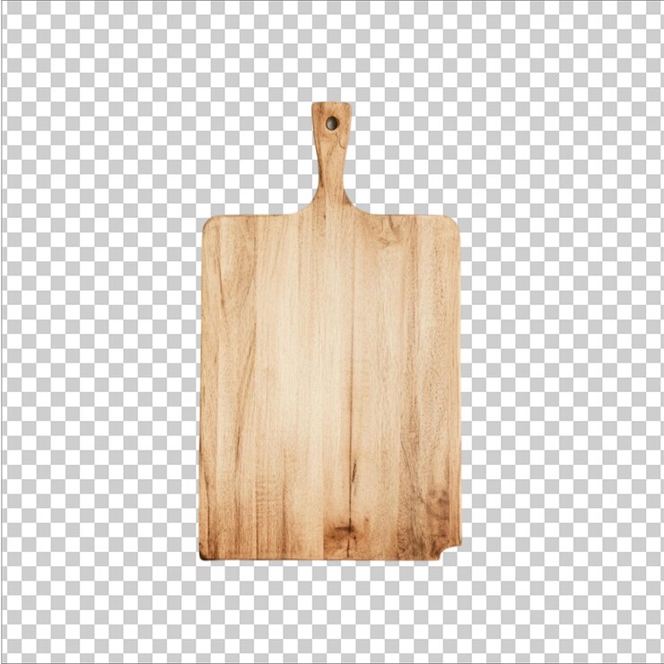 PSD un tablero de madera con una tabla de madera y una olla de hierbas en un fondo transparente