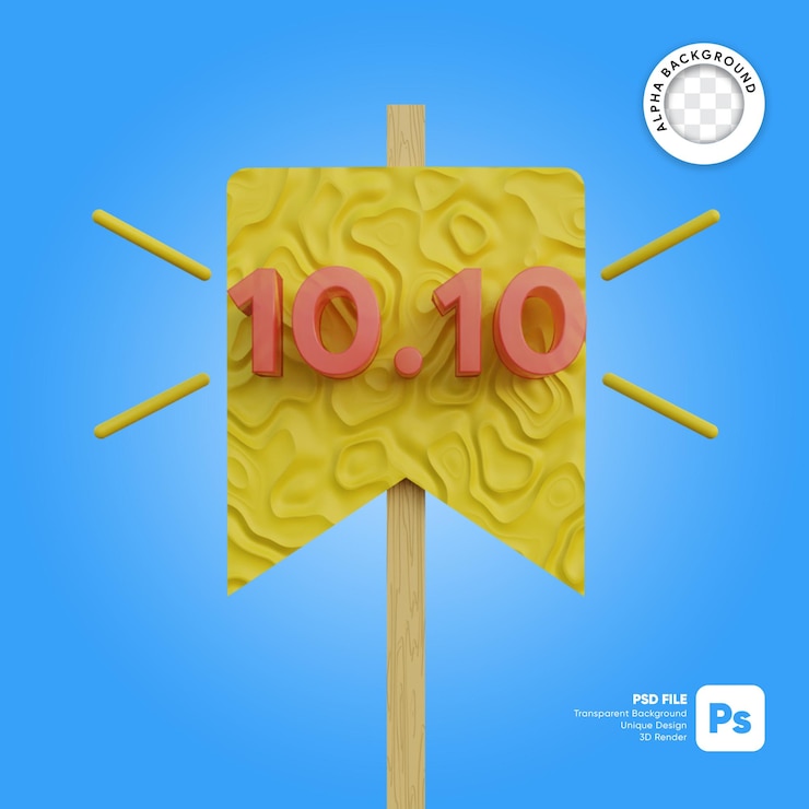 PSD tablero de venta 3d 10 10 objeto simple