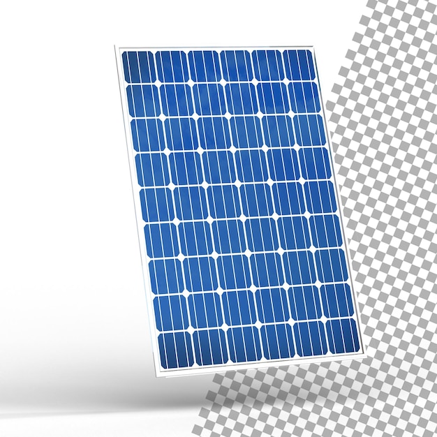 Tableros de energía solar en 3d renderizado realista sobre fondo transparente